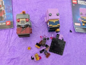 LEGO BrickHeadz Marvel 41604 Iron MK50 41605 Thanos 41607 Lot of 2 Open