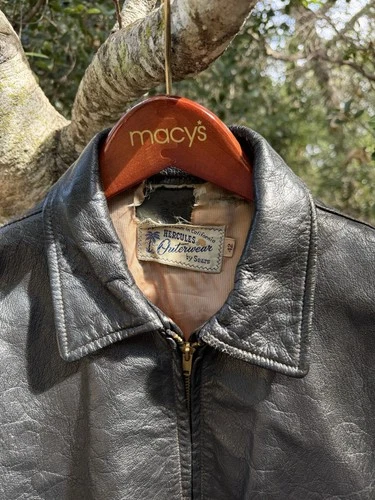 1950s Sears Hercules Leather Jacket Size 42 Styled and Made in California Talon image 9