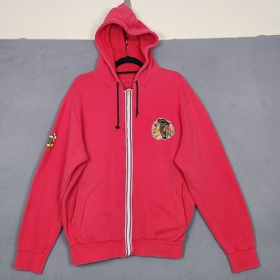 CHICAGO BLACKHAWKS Jacket Mens XL Red Full Zip Hoodie NHL Hockey Wright Ditson
