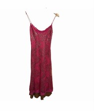 Vintage Betsey Johnson Pink Feminine Dainty Metallic Lace Slip Dress Valentine  s