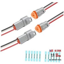 2 Kit Deutsch DT 3 pin Grey Male Female Wiring Harness Deutsch 2Set Grey 3Pin