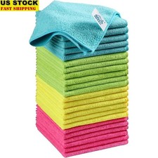 Microfiber Cleaning Cloths Lint Free Ultra Absorbent Reusable Multi Surface New