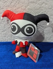 Six Flags Joker Harley Quinn Plush Stuffed Doll Super Deformed Big Head 15" NWT