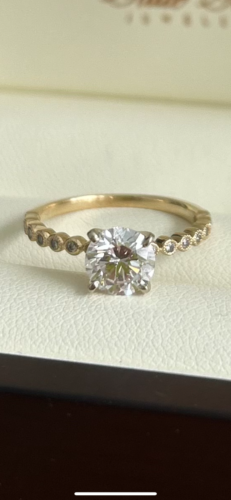 Lab-Created Diamond=1.05ct set in a Lady's Yellow 14K Gold Engagement Ring