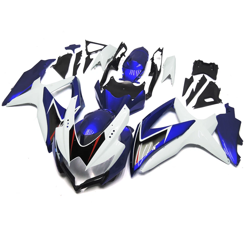 Blue White Fairing Kit For Suzuki GSXR600 GSXR750 2008-2010 Injection Bodywork - Image 2 of 4