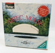 Vintage Artec AM25 PC Computer Serial 3-Button Mouse Rollerball MS.PC