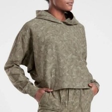 Athleta Camo Farralon Hooded Crop Women's Athletic Sweatshirt Women's XLT