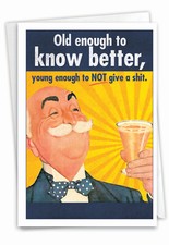 1 Funny Blank All Occasions Greeting Card - Old Enough-Envelope Included,US-Made