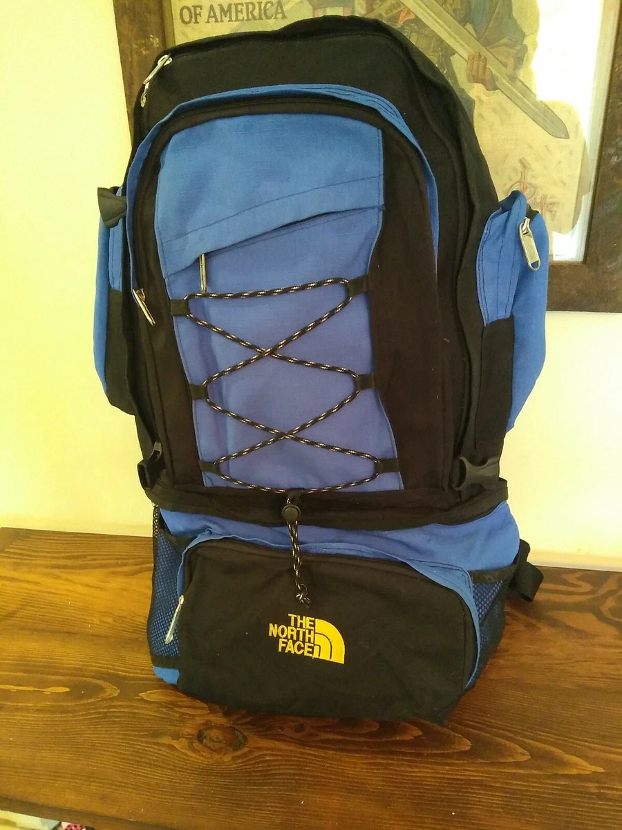 The North Face Mountaineer Backpack Hiking Camping Blue Hip Wings Bag Heavy Duty