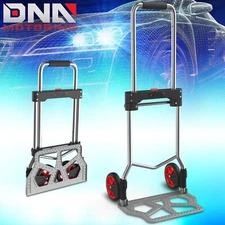 220lbs Foldable Hand Truck Luggage Trolley Cart w/ Adjustable Telescopic Handle