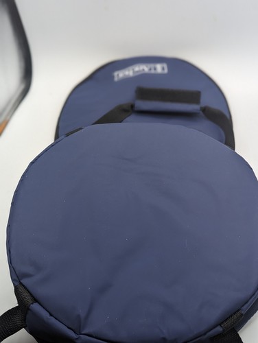 Anchor Hocking Hot Cold Insulated Round Casserole Carrier Tote. Navy. Straps Zip - Picture 5 of 6