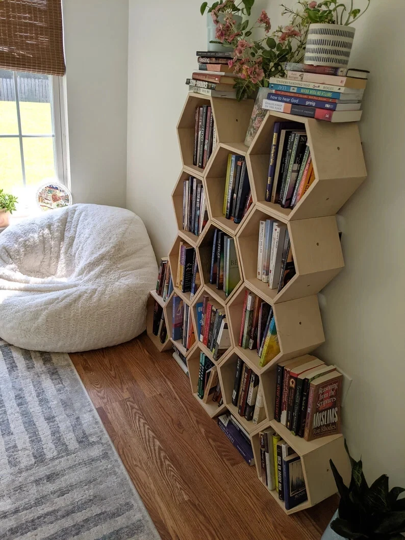 Wood Cabinet 3 Honeycomb Shelves | Hexagon Shelf | Set of Three | Deep Shelf
Opens in a new window o