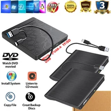External CD/DVD Drive For PC Laptop Windows 11 10 USB 3.0 Burner Reader Writer