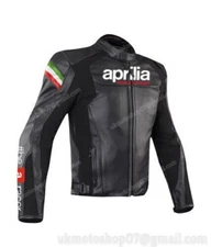 New Aprilia Racing Motorrad Leather Motorcycle Jacket, Leather Jacket M