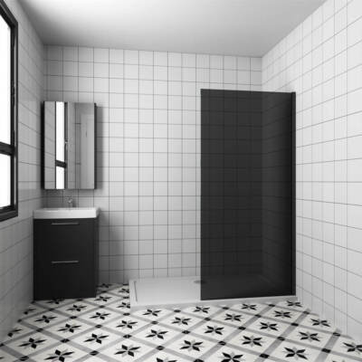 8mm/10mm Walk In  Dusche schwarze Duschtrennwand Duschwand Duschkabine