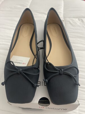 Liz Claiborne LC Flushing Navy Micro Memory Foam Square Toe
