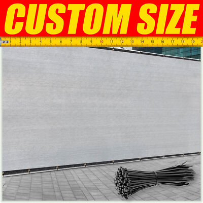 ColourTree Grey 4' Fence Privacy Wind Screen Mesh Windscreen Custom Size 4 Feet