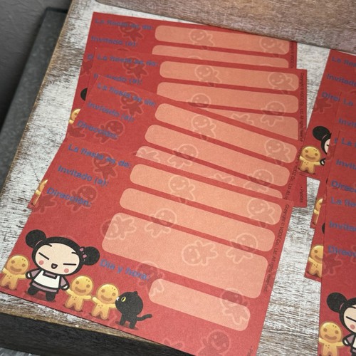 VINTAGE PUCCA & GARU Party Invitation 16 cts in SPANISH LANGUAGE 5"x3.5" - Picture 17 of 22