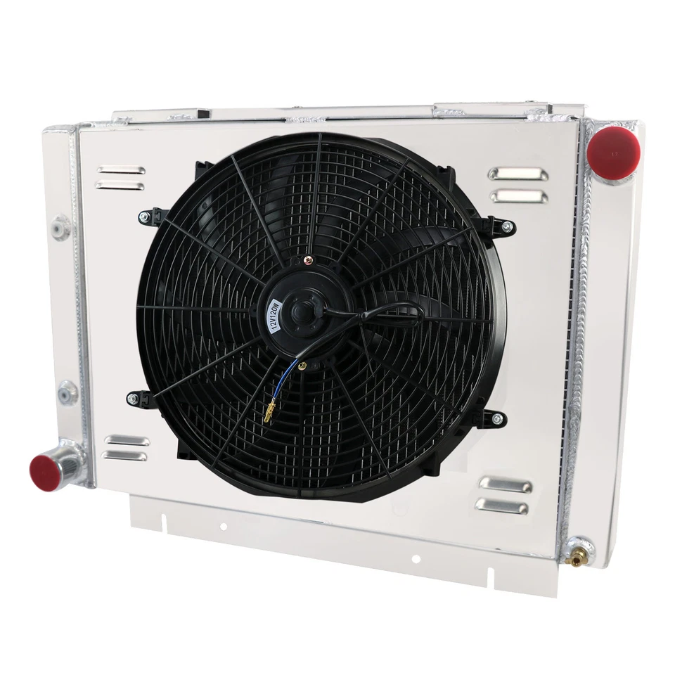 4 Row Aluminum Radiator Fan Shroud Relay For 1960-1963 Ford Galaxie 500 l6 V8 AT - Image 3 of 4