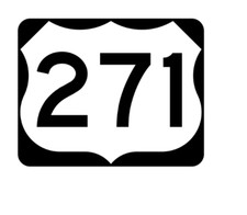 5" us route 271 highway bumper sticker decal usa made