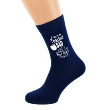 I am a Teacher But Way Cooler Dad Navy Socks UK 5-12 - N1105