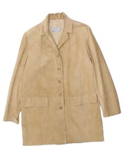 Martin Eden Womens Leather Coat It 46 Large Beige Leather Bj71