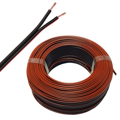 Lautsprecherkabel 2 x 0,38mm² High End Voll-Kupfer Audio Boxen Kabel schwarz-rot