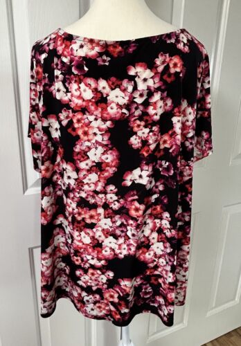 Women’s Plus Size 2XL Bright Colors Pink Black Liquid Knit B50 - Picture 3 of 9