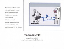 John Tonelli New York NY Islanders AUTOGRAPH AUTO SIGNED INDEX HOCKEY CARD COA