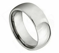 Free Engraving - 7mm Titanium Classic Domed High Polish Wedding Band Ring