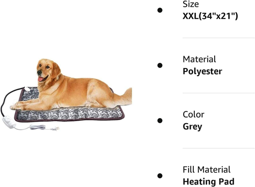 XXL Heating Pad for Large Dog Bed Outdoor or Home,Electric Heating Mat for Dog - Picture 8 of 12