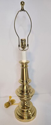 Vintage Unique Stiffel Brass Table Lamp 31'' x 7'' Base Tall & Large