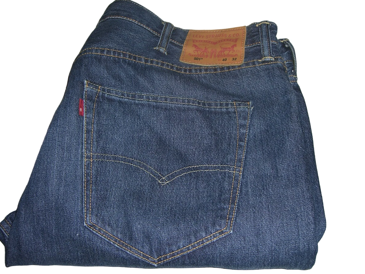 LEVI'S 501 Jeans Straight Leg Denim W40 L32 Dark Blue (2294
