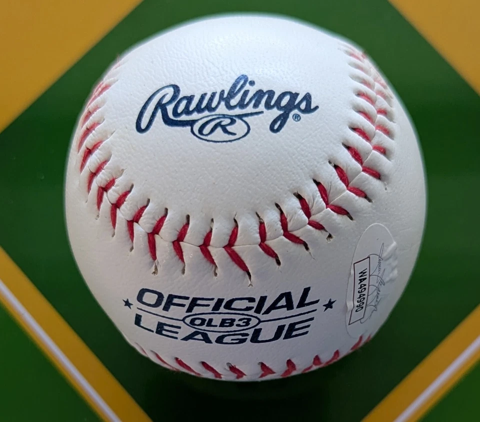 Carney Lansford Oakland A's Firmado OLB3 Béisbol y 89 Campeones de la WS (certificado de autenticidad JSA). Foto 3 de 4