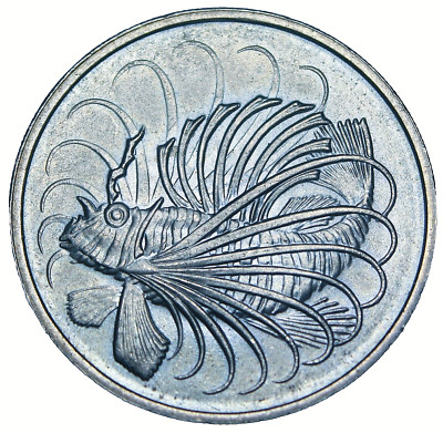 The Singapore Mint 50周年記念　美品 Singapore 50 Cents, 1976 Gem Unc~Lion Fish~Free Shipping #A88 | eBay