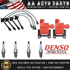 2 Racing Ignition Coil Wire Set 4 Denso Spark Plug For Toyota Camry 2.2l