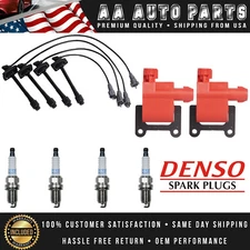 2 Racing Ignition Coil & Wire Set & 4 DENSO Spark Plug For Toyota Camry 2.2L