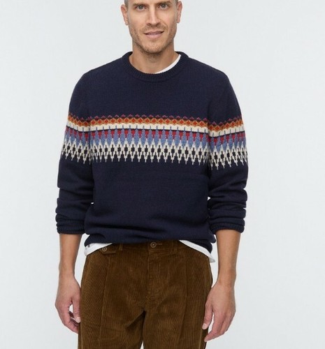 NWT J Crew Men's Fair Isle Lambswool 