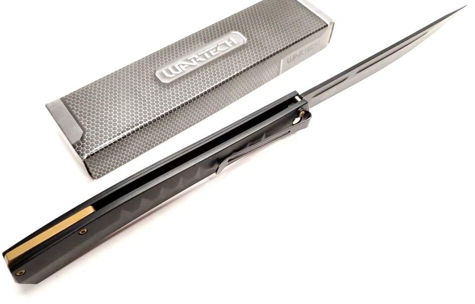 13" X Large Manual Ball Bearing Pocket Knife Flipper Blade Deep Carry Clip Black - Image 4 of 4