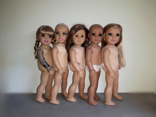 American Girl lot of 5 Dolls TLC Ooak custom customized for restoration or parts - Afbeelding 1 van 10