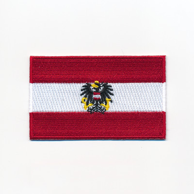 80 x 50 mm Österreich Flagge + Adler Austria Flag Wien Aufnäher Aufbügler 0949 X