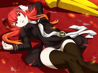 Anime girls black dress redhead red eyes CCG Gaming Mat Desk
