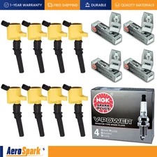 8 Heavy Duty Ignition Coil + NGK Spark Plug for Ford Mustang F150 4.6L V8 FD503