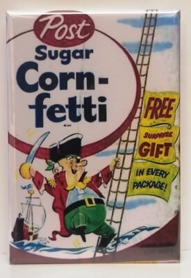 Sugar Corn-Fetti MAGNET 2'' x 3'' Refrigerator or Locker Vintage cereal Retro