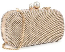 Crystal Evening Clutch Woman Evening Bag For Party and wedding Gold