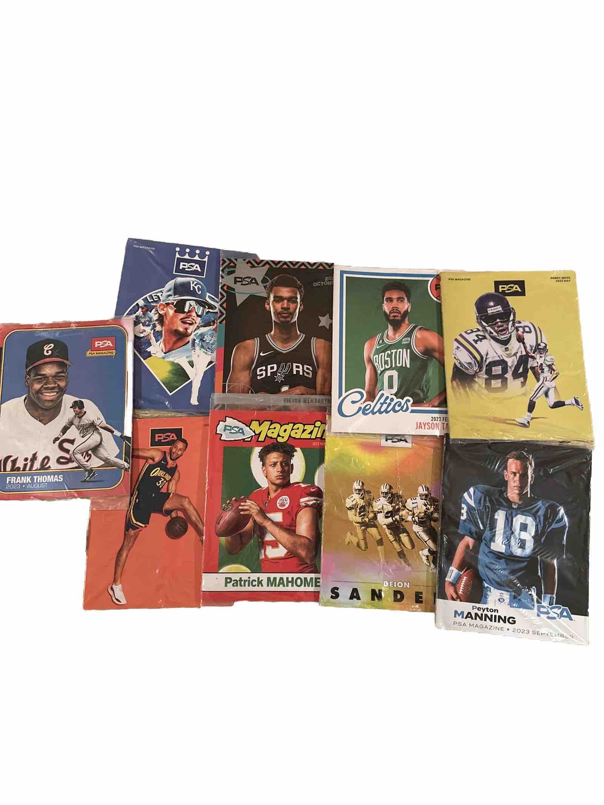 PSA Lot of 8 Sealed Magazines Patrick Mahomes Deion Sanders Peyton Manning +More