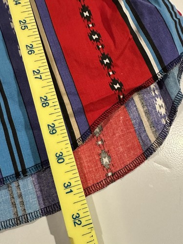 VTG Wrangler Pearl Snap X-long Tail 15.5 Aztec Print Multicolored /Black Shirt - Picture 3 of 4