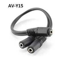 9in. 3.5mm Stereo Female / 2-Females Splitter Cable & Gender Changer, AV-Y15