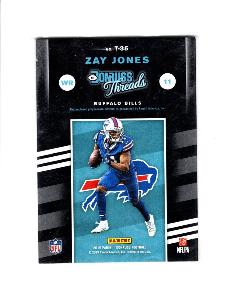 2019 Panini Donruss Donruss Threads Red Zay Jones #T-35 Buffalo Bills - Image 2 of 2