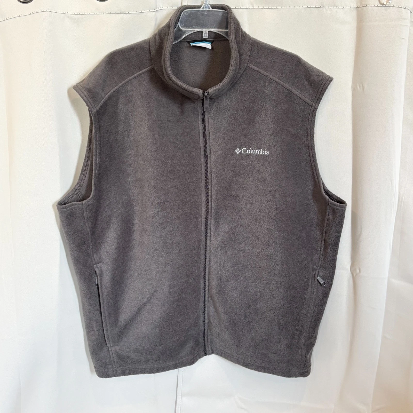 Columbia Mens Vest Jacket Size 2XL Gray Fleece Gorpcore Full Zip Outdoors 18608